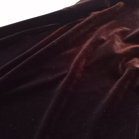 Chocolate brown velvet mini dress - Picture 6 of 7